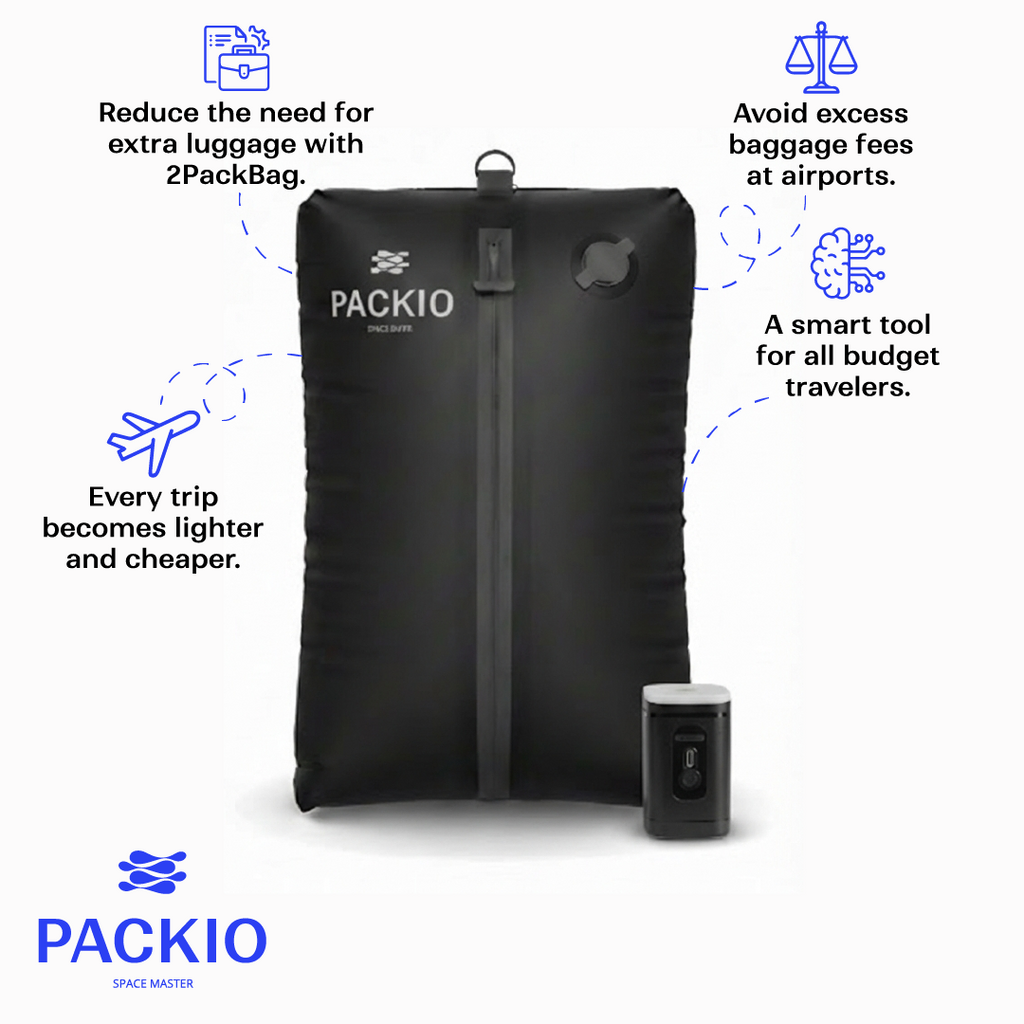 PACKIO Vacuum Compression Bags for Travel with Pump