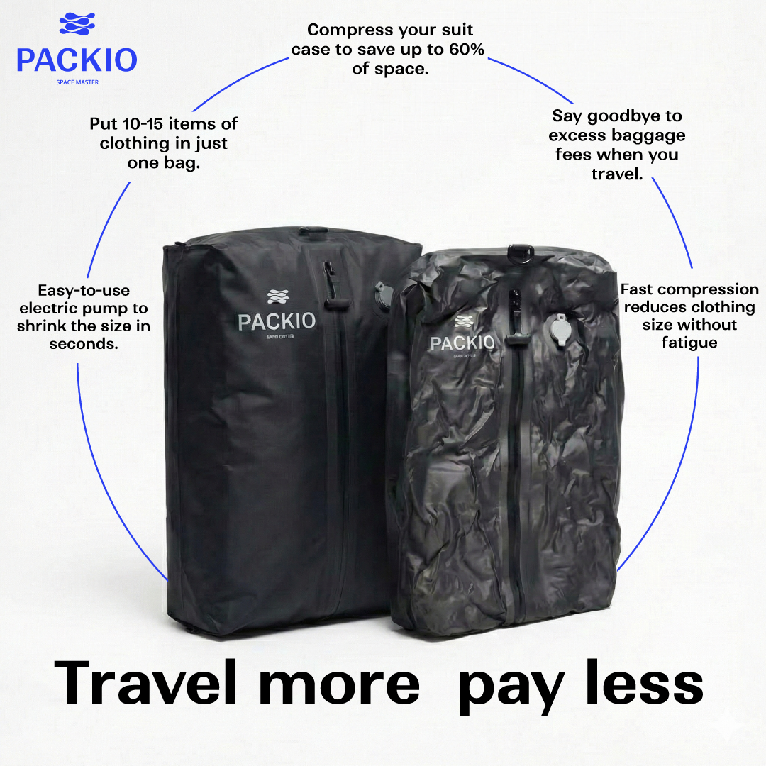 PACKIO Vacuum Compression Bags for Travel with Pump